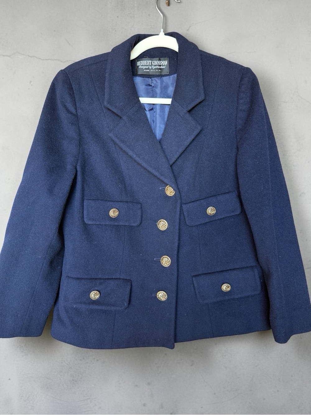 vintage Herbert Grossman navy blue blazer Size 14